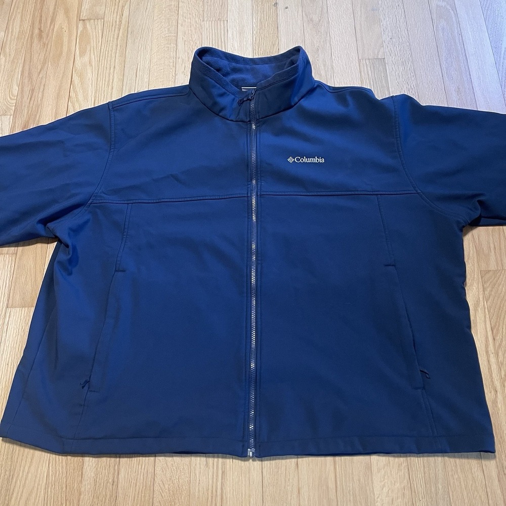 Columbia Men's 4X Black Softshell Jacket - Fleece Lined & Windproof